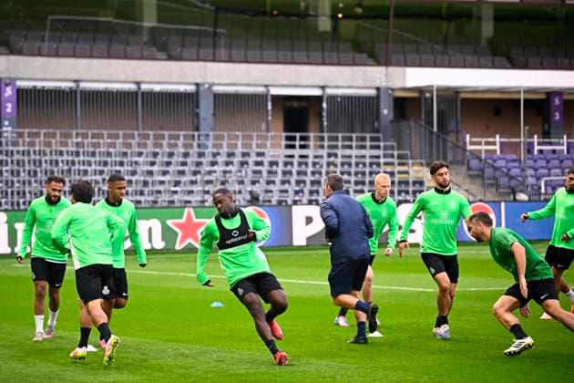 Royale Union Saint-Gilloise v Newcastle United - UEFA Champions League Media Activities 30 09 2025 BRUSSELS, BELGIUM - SEPTEMBER 30 : The team of Union Saint-Gilloise pictured during a training session ahead of the UEFA Champions League 2025 26 League Phase MD2 match between Royale Union Saint-Gilloise and Newcastle United on September 30, 2025 in Brussels, Belgium, 30 09 2025 Brussels Belgium  Copyright: xTomasxSiskx