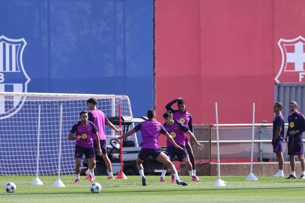 September 30, 2025, Sant Joan Despi, Barcelona, SPAIN: Marcus Rashford, Eric Garcia, Ferran Torres and Pedri during the training day of FC Barcelona, Barca ahead UEFA Champions League 2025 26, football match against Paris Saint Germain at Ciudad Esportiva Joan Gamper on September 30, 2025 in Sant Joan Despi, Barcelona, Spain. Sant Joan Despi SPAIN - ZUMAa181 20250930_zaa_a181_006 Copyright: xJavierxBorregox
