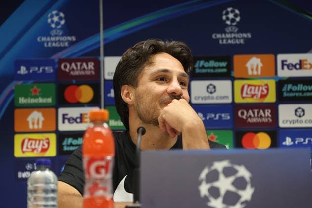 Union s Kevin Mac Allister pictured during a press conference, PK, Pressekonferenz of Belgian soccer team Royale Union Saint-Gilloise in Brussels, on Tuesday 30 September 2025. The team prepares for tomorrow s match against English team Newcastle United FC, on the second day of the League phase of the UEFA Champions League tournament. VIRGINIExLEFOUR  x135711200x