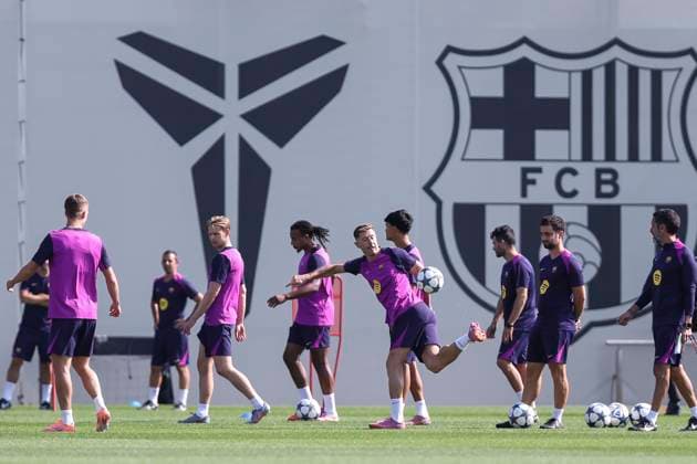 September 30, 2025, Sant Joan Despi, Barcelona, SPAIN: Robert Lewandowski during the training day of FC Barcelona, Barca ahead UEFA Champions League 2025 26, football match against Paris Saint Germain at Ciudad Esportiva Joan Gamper on September 30, 2025 in Sant Joan Despi, Barcelona, Spain. Sant Joan Despi SPAIN - ZUMAa181 20250930_zaa_a181_023 Copyright: xJavierxBorregox