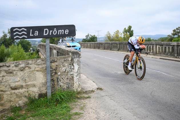UEC 2025 Road European Championship, EM, Europameisterschaft Drome-Ardeche Media Activities 30 09 2025 LORIOL-SUR-DROME, FRANCE - SEPTEMBER 30 : Evenepoel Remco (Belgium) pictured during a training session ahead of the Men Elite cycling road race of the 2025 UEC Road European Championship Drome-Ardeche 10th edition an UCI Continental Championships cycling race on September 30, 2025 in Loriol-sur-Drome, France, 30 09 2025 Loriol-sur-Drome France  Copyright: xVincentxKalutx