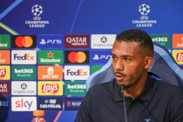 September 30, 2025, Napoli, Campania, ITALIA: Juan Jesus of SSC Napoli During the press conference, PK, Pressekonferenz on September 30, 2025, valid for the Champions League, before the 2025 26 match between Napoli and Sporting Lisbon in Naples at the Stadio Maradona..In the photo: Napoli ITALIA - ZUMAs236 20250930_aap_s236_002 Copyright: xFabioxSassox