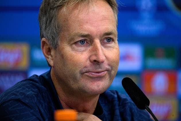 LEVERKUSEN, GERMANY - 30 SEPTEMBER, 2025: Kasper Hjulmand - UEFA Champions League, MD-1, press conference, PK, Pressekonferenz at BayArena.  Copyright: xx