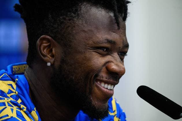 LEVERKUSEN, GERMANY - 30 SEPTEMBER, 2025: Edmond Tapsoba - UEFA Champions League, MD-1, press conference, PK, Pressekonferenz at BayArena.  Copyright: xx