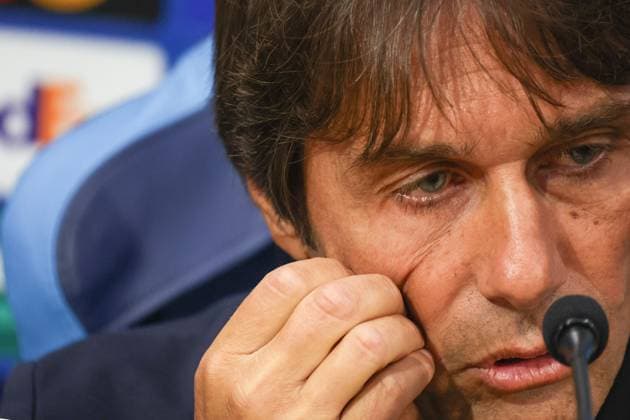 September 30, 2025, Napoli, Campania, ITALIA: Antonio Conte Head Coach of SSC Napoli During the press conference, PK, Pressekonferenz on September 30, 2025, valid for the Champions League, before the 2025 26 match between Napoli and Sporting Lisbon in Naples at the Stadio Maradona..In the photo: Napoli ITALIA - ZUMAs236 20250930_aap_s236_015 Copyright: xFabioxSassox