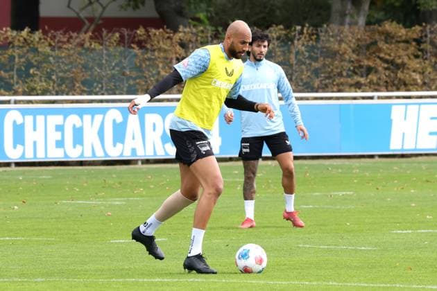 DEU, DFL, 2 FBL Hertha BSC, Training, 30 09 2025, Sportforum, Berlin, DEU, DFL, 2 FBL Hertha BSC, Training, im Bild John Anthony Brooks Hertha BSC Berlin 25 DFL regulations prohibit any use of Photographs as image sequences and or quasi video nordphotoxGmbHx xEngler nph00076