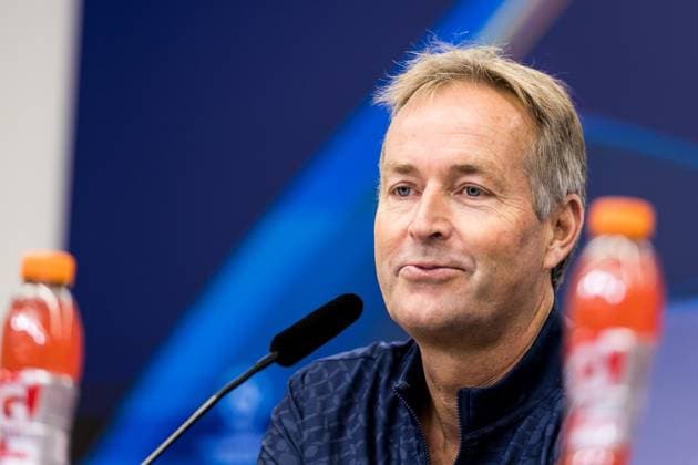 UEFA Champions League Press Conference Bayer 04 Leverkusen 30 09 2025 Kasper Hjulmand Head Coach Bayer 04 Leverkusen during the Press Conference UEFA Champions League Press Conference Bayer 04 Leverkusen, Leverkusen, BayArena on 30 09 2025 Copyright: xBEAUTIFULxSPORTS Wunderlx