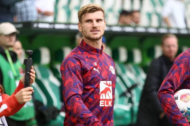 27 09 2025, xgox, Soccer 1 Bundesliga VfL Wolfsburg RB Leipzig emspor, v l Timo Werner Leipzig, 36 DFL DFB REGULATIONS PROHIBIT ANY USE OF PHOTOGRAPHS as IMAGE SEQUENCES and or QUASI VIDEO Wolfsburg