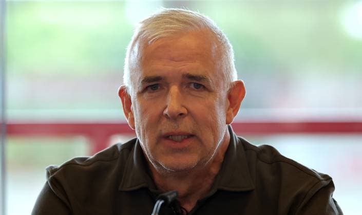 President Dirk Zingler Press conference on stadium expansion Sport Football Soccer Bundesliga Men DFL Season 2024 2025 30 09 2025 1 FC Union Berlin FCU DFL regulations prohibit any use of photographs as image sequences and or quasi video