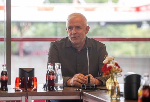 Soccer, Men, Season 2025 2026, 1 Bundesliga, 1 FC Union Berlin, Media round with President Dirk Zingler 1 FC Union on the current status of the planned expansion of the An der Alten Försterei stadium, 30 09 2025, Copyright: xMatthiasxKochx