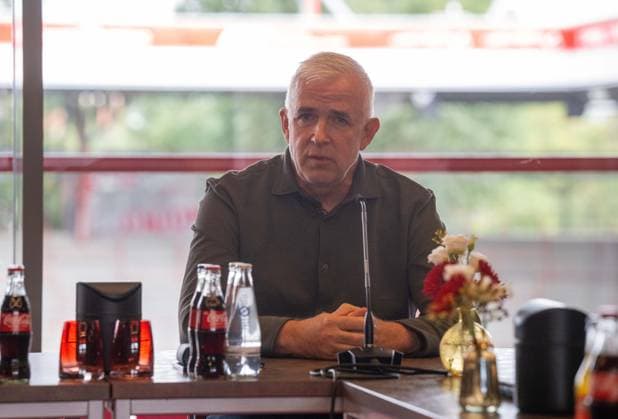 Soccer, Men, Season 2025 2026, 1 Bundesliga, 1 FC Union Berlin, Media round with President Dirk Zingler 1 FC Union on the current status of the planned expansion of the An der Alten Försterei stadium, 30 09 2025, Copyright: xMatthiasxKochx