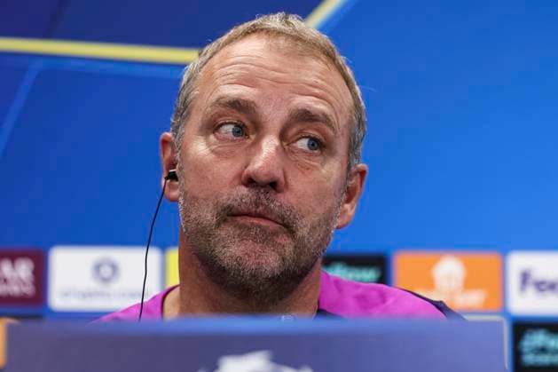 September 30, 2025, Sant Joan Despi, Barcelona, SPAIN: Hansi Flick, head coach of FC Barcelona, Barca attends his press conference, PK, Pressekonferenz during the training day of FC Barcelona ahead the UEFA Champions League 2025 26, football match against Paris Saint-Germain at Ciudad Esportiva Joan Gamper on September 30, 2025 in Sant Joan Despi, Barcelona, Spain. Sant Joan Despi SPAIN - ZUMAa181 20250930_zaa_a181_044 Copyright: xJavierxBorregox