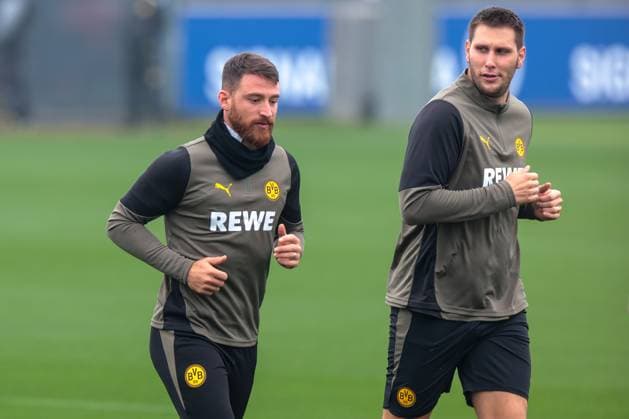 30 09 2025, Final training session for the UEFA Champions League match between Borussia Dortmund and Atletico Bilbao, f l Salih Özcan Borussia Dortmund , Niklas Süle Borussia Dortmund , Dortmund training ground Borussia Dortmund NRW Germany xRHR PHOTO DEx Copyright: DennisxEwert RHR-FOTOx RHR-FOTO DE