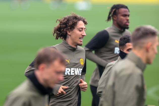 30 09 2025, Final training session for the UEFA Champions League match between Borussia Dortmund and Atletico Bilbao, v l Fabio Silva Borussia Dortmund , Dortmund Training ground Borussia Dortmund NRW Germany xRHR PHOTO DEx Copyright: DennisxEwert RHR-FOTOx RHR-FOTO DE