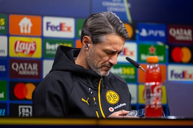 30 09 2025, Press conference for the UEFA Champions League match between Borussia Dortmund and Atletico Bilbao, coach Niko Kovac Borussia Dortmund listens to the interpreter, Dortmund training ground Borussia Dortmund NRW Germany xRHR PHOTO DEx Copyright: DennisxEwert RHR-FOTOx RHR-FOTO DE