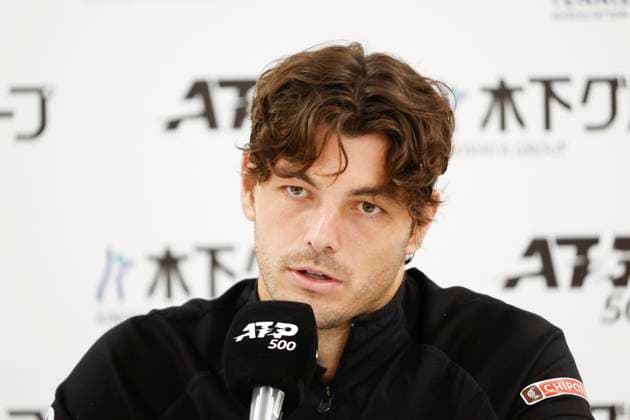September 30, 2025, Tokyo, Japan: Taylor FRITZ, the runner-up, speaks during a press conference, PK, Pressekonferenz after the singles final match at the Japan Open Tennis Championships at Ariake Colosseum in Tokyo. The tournament runs from September 22 to 30. Carlos Alcaraz defeated Fritz 6-4, 6-4. Tokyo Japan - ZUMAm191 20250930_aap_m191_056 Copyright: xRodrigoxReyesxMarinx