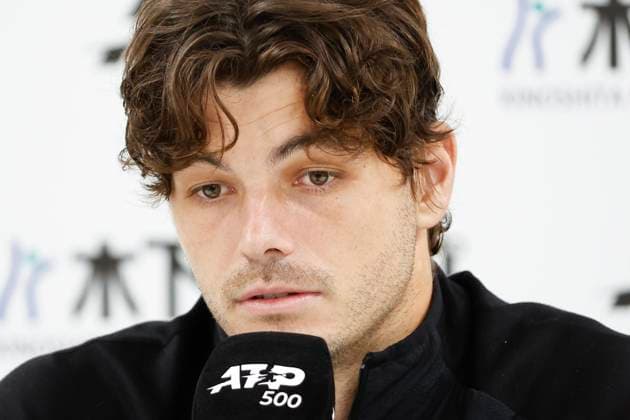September 30, 2025, Tokyo, Japan: Taylor FRITZ, the runner-up, speaks during a press conference, PK, Pressekonferenz after the singles final match at the Japan Open Tennis Championships at Ariake Colosseum in Tokyo. The tournament runs from September 22 to 30. Carlos Alcaraz defeated Fritz 6-4, 6-4. Tokyo Japan - ZUMAm191 20250930_aap_m191_059 Copyright: xRodrigoxReyesxMarinx