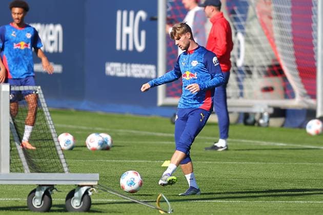 Training RB Leipzig Bundesliga Leipzig, 30 09 2025, Training center at Cottaweg, Season 2025 2026, Football, Men, 1 Bundesliga , Training RB Leipzig , In the picture Timo Werner ,
