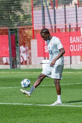 AS Monaco Training - La Turbie Mohammed Salisu seen during collective team training, day before UEFA Champion s League day 2 match versus Manchester City, in AS Monaco Football Club training center in La Turbie, France, on September 30, 2025. Photo by Laurent Coust ABACAPRESS.COM La Turbie France  Copyright: xCoustxLaurent ABACAx