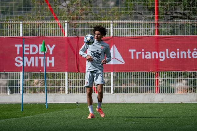 AS Monaco Training - La Turbie Maghnes Akliouche seen during collective team training, day before UEFA Champion s League day 2 match versus Manchester City, in AS Monaco Football Club training center in La Turbie, France, on September 30, 2025. Photo by Laurent Coust ABACAPRESS.COM La Turbie France  Copyright: xCoustxLaurent ABACAx