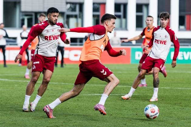 Training 1 FC Köln 30 09 2025 duel Jusuf Gazibegovic 1 FC Köln, 25 , Said El Mala 1 FC Köln, 13 Training 1 FC Köln Geissbockheim, 30 09 2025 Copyright: xBEAUTIFULxSPORTS Wunderlx