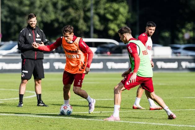 Training 1 FC Köln 30 09 2025 duel Alessio Castro Montes 1 FC Köln, 17 , Said El Mala 1 FC Köln, 13 Training 1 FC Köln Geissbockheim, 30 09 2025 Copyright: xBEAUTIFULxSPORTS Wunderlx