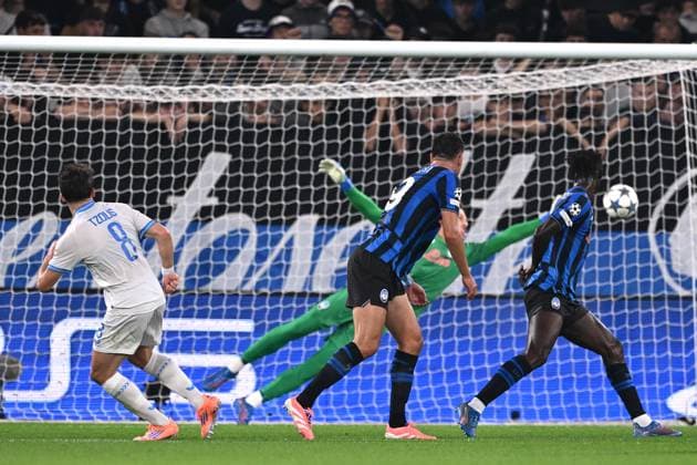 Mg Bergamo 30 09 2025 - Champions League Atalanta-Club Brugge foto Matteo Gribaudi Image nella foto: gol Christos Tzolis 