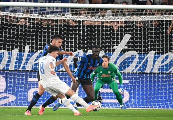 Atalanta v Club Brugge - UEFA Champions League BERGAMO, ITALY - SEPTEMBER 30 : Tzolis Christos forward of Club Brugge scores a goal during the UEFA Champions League 2025 26 League Phase MD2 match between Atalanta and Club Brugge on September 30, 2025 in Bergamo, Italy, 30 09 2025 Bergamo Italy  Copyright: xPeterxDexVoechtx