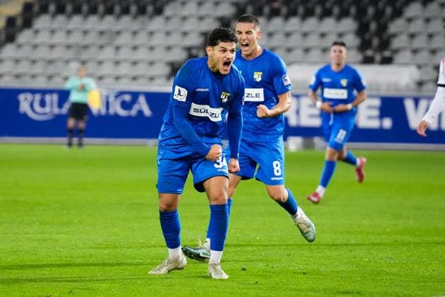Germany, Soccer, Regionalliga Südwest, Season 2025 2026, Matchday 10 SC Freiburg II vs TSG Balingen Dreisamstadion Freiburg Halim Eroglu TSG Balingen ,34 Goal, Goal celebration, Emotions, Goal kick, Joy, Cheering, Freiburg Dreisamstadion Baden Württemberg Germany Copyright: xFINLEYxMÖRCHx