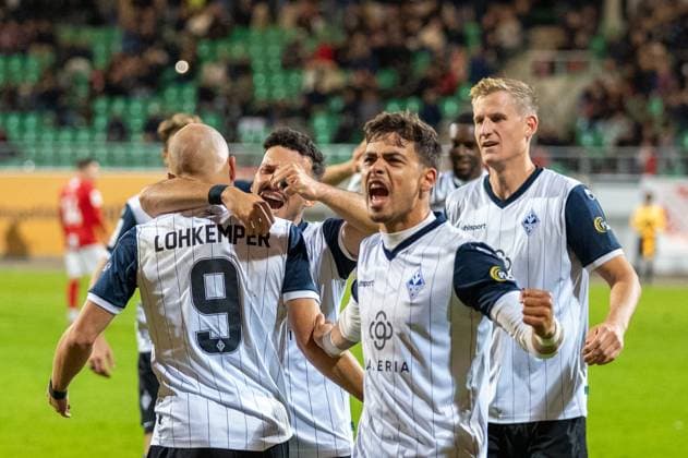 Germany Soccer 3 Liga, Matchday 9 2025 2026, TSV Havelse Waldhof Mannheim on 30 09 in Hannover Eilenriede Stadion Goal celebration to 0 2 Copyright: xSvenxHeidmannx