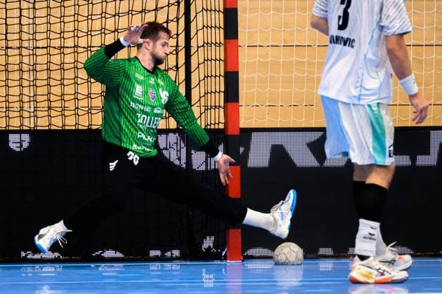 Grosswallstadt 2 HBL 25 26 TV Grosswallstadt SG BBM Bietigheim Goalkeeper Jan Hrdlicka Bietigheim Elsenfeld Untermainhalle Bayern Germany