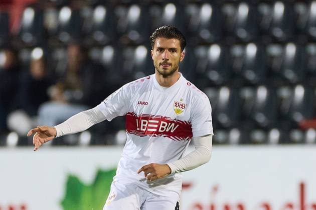 Portrait, portrait, cropped image of Leonidas Stergiou VfB Stuttgart II, 42 GER, VfB Stuttgart II vs SV Wehen Wiesbaden, Football, Men, 3 Liga, Matchday 9, Season 2025 2026, 30 09 2025 GER, VfB Stuttgart II vs SV Wehen Wiesbaden, Football, Men, 3 Liga, Matchday 9, Season 2025 2026, 30 09 2025 Aspach Copyright: xEibner-Pressefoto GeraldxOelze-dx EP_ODS