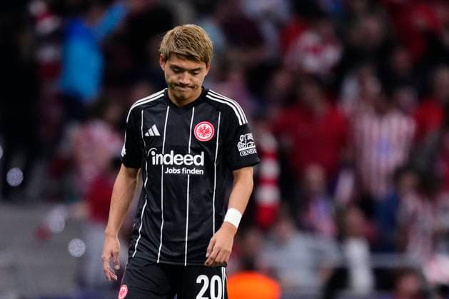 Atletico de Madrid v Eintracht Frankfurt - UEFA Champions League 2025 26 League Phase MD2 Ritsu Doan right winger of Eintracht Frankfurt and Japan reacts after Atletico goal during the UEFA Champions League 2025 26 League Phase MD2 match between Atletico de Madrid and Eintracht Frankfurt at Estadio Metropolitano on September 30, 2025 in Madrid, Spain. Madrid Spain  Copyright: xJosexBretonx originalFilename:bretonhernandez-atletico250930_npSln.jpg