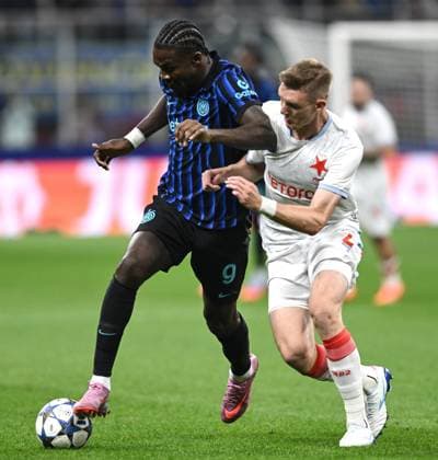 Db Milano 30 09 2025 - Champions League Inter-Slavia Praga foto Daniele Buffa Image nella foto: Marcus Thuram-Stepan Chaloupek 