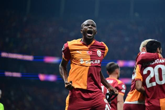 Galatasaray v Liverpool - UEFA Champions League ISTANBUL, TURKIYE - SEPTEMBER 30: Victor Osimhen of Galatasaray celebrates after scoring a goal during the UEFA Champions League week 2 match between Galatasaray and Liverpool at RAMS Park in Istanbul, Turkiye, on September 30, 2025. Abdulhamid Hosbas Anadolu Istanbul Turkey. Editorial use only. Please get in touch for any other usage.  Copyright: x2025xAnadoluxAbdulhamidxHosbasx