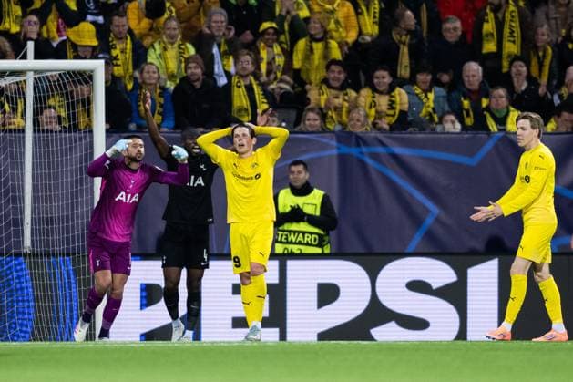 250930 Sondre Brunstad Fet of Bodo Glimt looks dejected during the UEFA Champions League football match between Bodo Glimt and Tottenham on September 30, 2025 in Bodo Photo Marius Simensen BILDBYRAN COP 238 MM0044 bbeng football fotball fotboll soccer uefa champions league mesterligaen bodo glimt tottenham hotspur spurs depp  Copyright: MARIUSxSIMENSEN BB250930BB943