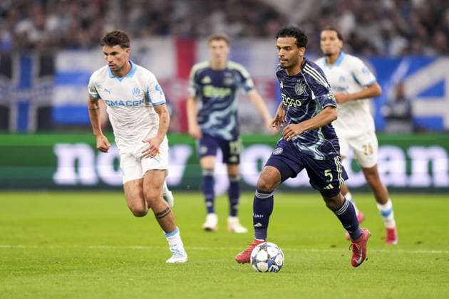 MARSEILLE , 30-09-2025 , Stade Velodrome , season 2025 2026 , UEFA Champions League football , League phase Matchday 2 , match between Olympique de Marseille and Ajax , picture shows Ajax player Owen Wijndal Olympique de Marseille - Ajax  x31296011x Copyright: