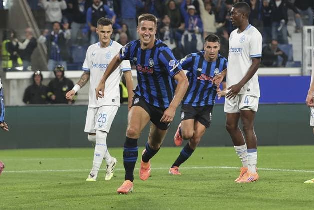 Mario Pasalic of Atalanta BC celebrates after scoring during Atalanta BC vs Club Brugge, Chanpions League 2025-26 League phase, Matchday 2Â°, game at New Balance Arena in Bergamo (BG), Italy, on September 30, 2025.  Copyright: xDavidexCasentini IPAxSportx xipa-agency.netx xx IPA_65974772 IPA_Agency_IPA65974772