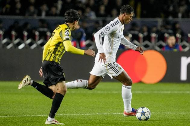 Kairat Almaty v Real Madrid - UEFA Champions League ALMATY, KAZAKHSTAN - SEPTEMBER 30: Real Madrid’s Jude Bellingham (5) in action during the UEFA Champions League group stage match between Kairat Almaty and Real Madrid at Almaty Ortalyk Stadion in Almaty, Kazakhstan on September 30, 2025. Turar Kazangapov Anadolu Almaty Kazakhstan. Editorial use only. Please get in touch for any other usage.  Copyright: x2025xAnadoluxTurarxKazangapovx