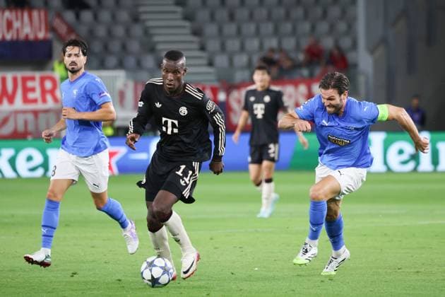 David Goldar Pafos 5 , Nicolas Jackson Bayern Muenchen 11 , CYP, FC Pafos FC Bayern Muenchen, Football, Champions League, Matchday 2, Season 2025 2026, 30 09 2025 CYP, FC Pafos FC Bayern Muenchen, Football, Champions League, Matchday 2, Season 2025 2026, 30 09 2025 Limassol Copyright: xEibner-Pressefoto JoergxNiebergax EP_JNL