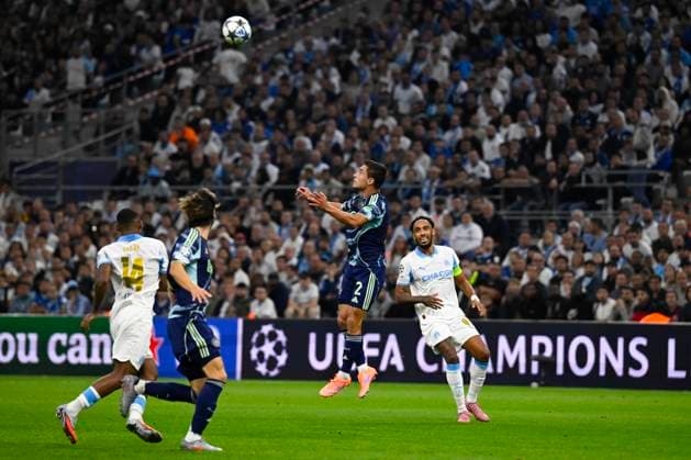 FOOTBALL : Olympique de Marseille VS AFC Ajax Amsterdam - Champions League - 30 09 2025 Lucas Rosa (AFC Ajax) - Champions League match between Olympique de Marseille and AFC Ajax Amsterdam on September 30, 2025 at the Orange Velodrome Stadium in Marseille. MarseilleFrance  Copyright: xWilliamxCannarellax