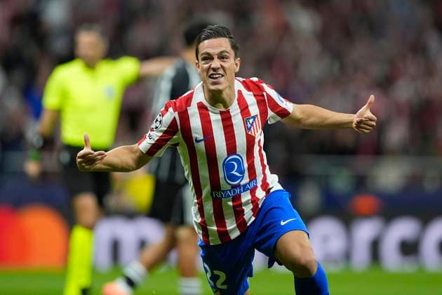 ATLETICO DE MADRID v EINTRACHT FRANKFURT. CHAMPIONS LEAGUE 2025 2026. ROUND 2 MATCH. Atletico de Madrid s Giacomo Raspadori celebrates goal during Champions League 2025 2026, Round 2 match. September 30 ,2025. (ALTERPHOTOS Acero) MadridSpain  Copyright: xAcerox