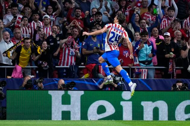 September 30, 2025, Madrid, Madrid, Spain: Robin Le Normand of Atletico de Madrid celebrates a goal during the UEFA Champions League 2025 26 League Phase MD2 match between Atletico de Madrid and Eintracht Frankfurt at Riyadh Air Metropolitano on September 30, 2025, in Madrid, Spain. Madrid Spain - ZUMAa181 20250930_zaa_a181_224 Copyright: xOscarxJ.xBarrosox