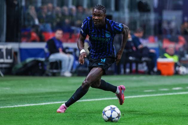CALCIO - UEFA Champions League - Inter - FC Internazionale vs SK Slavia Praha Marcus Thuram of FC Internazionale seen during UEFA Champions League 2025 26 League Phase - Matchday2 football match between FC Internazionale and SK Slavia Praha at San Siro Stadium Milan Italy  Copyright: xIPAxSport ABACAx