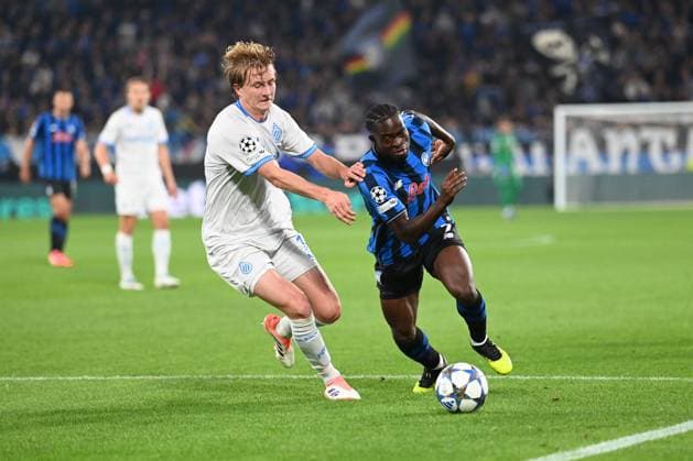 CALCIO - UEFA Champions League - Atalanta BC vs Club Brugge KV Kamaldeen Sulemana (Atalanta Bc) in action during Atalanta BC vs Club Brugge KV, UEFA Champions League football match in Bergamo, Italy, September 30 2025 Bergamo Italy  Copyright: xIPAxSport ABACAx