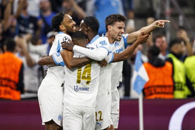 MARSEILLE - (L-R) Pierre-Emerick Aubameyang of Olympique Marseille, Igor Paixao of Olympique Marseille, Timothy Weah of Olympique Marseille, and Matt O Riley of Olympique Marseille celebrate the 4-0 goal during the UEFA Champions League match between Olympique Marseille and Ajax at the Stade Velodrome on September 30, 2025, in Marseille, France. ANP MAURICE VAN STEEN xVIxANPxSportx xxANPxIVx 537976400 originalFilename: 537976400.jpg