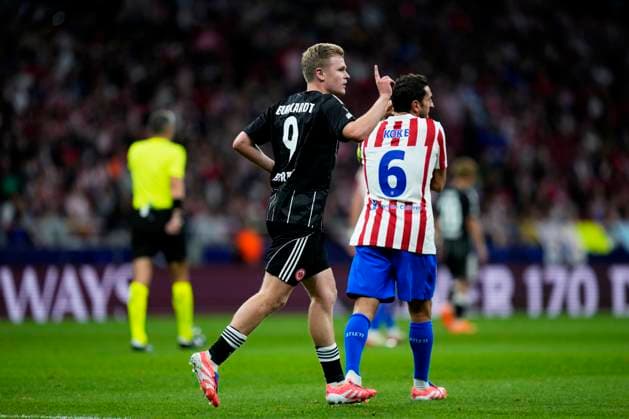 ESP: Atletico de Madrid - Eintracth Frankfurt. UEFA Champions League. Matchday 2. Jonathan Burkardt of Eintracht Frankfurt celebrates after scoring the 3-1 during the UEFA Champions League match, between Atletico de Madrid and Eintracth Frankfurt, matchday 2, played at Riyadh Air Mertropolitano Stadium on September 30, 2025 in Madrid, Spain. kpng Copyright: xCesarxCebollax xPRESSINx PS_250930_ATM_EIN_2526_088