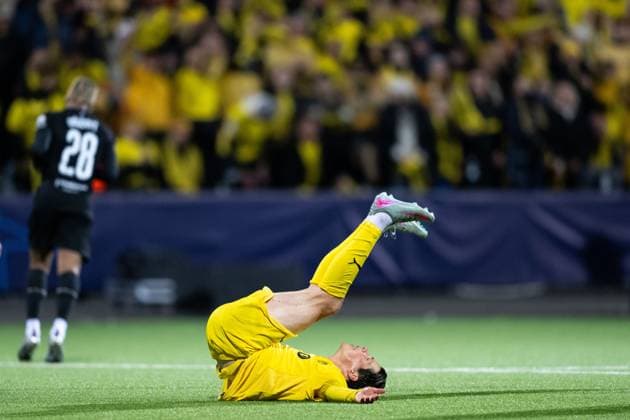 250930 Sondre Brunstad Fet of Bodo Glimt looks dejected during the UEFA Champions League football match between Bodo Glimt and Tottenham on September 30, 2025 in Bodo Photo Marius Simensen BILDBYRAN COP 238 MM0044 bbeng football fotball fotboll soccer uefa champions league mesterligaen bodo glimt tottenham hotspur spurs depp  Copyright: MARIUSxSIMENSEN BB250930ZL004