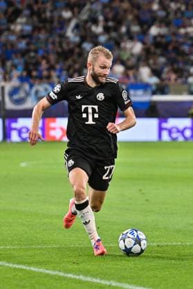 UEFA Champions League Paphos FC FC Bayern München 30 09 2025 on the ball Konrad LAIMER FC Bayern Muenchen 27 single photo cropped UEFA Champions League Paphos FC FC Bayern München Alphamega Stadium on 30 09 2025 Copyright: xBEAUTIFULxSPORTS Goldbergx