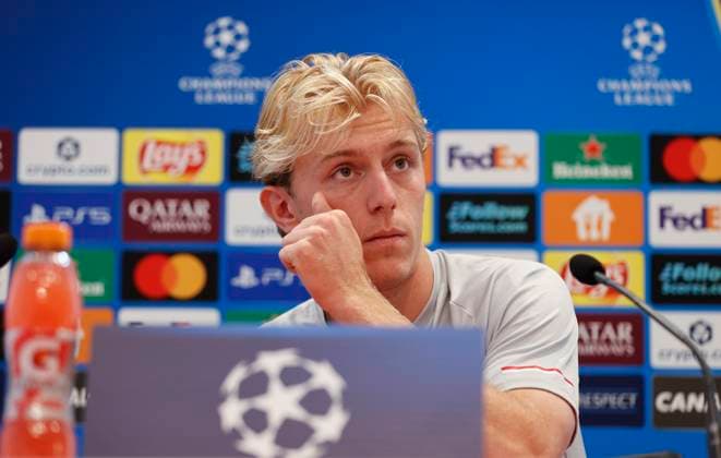 La Turbie, France September 30, 2025 AS Monaco vs Manchester City, UEFA Champions League Group Stage D2 Press Conference with Danish attacker Mika Biereth Mandoga Media Germany AS Monaco vs Manchester City, UEFA Champions League Group Stage D2